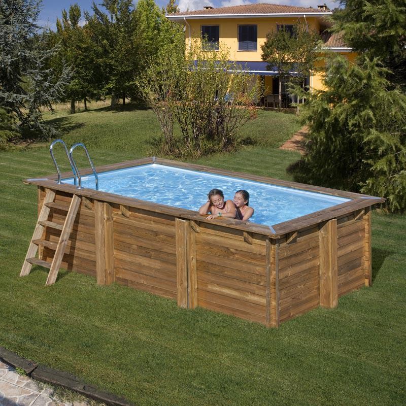 Piscina in Legno MARBELLA 2 420x270x117h rettangolare GRE 7900962