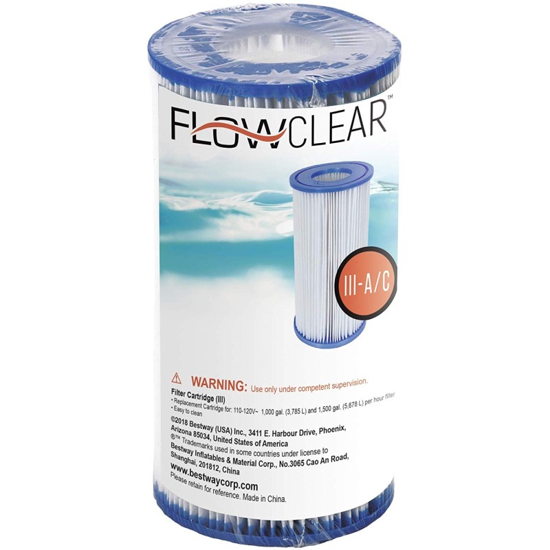 Bestway 58012 Cartuccia di Ricambio per Pompa Filtro Tipo "III" o 59900, 1 pezzo Bestway 58012 Cartuccia di Ricambio per Pompa Filtro Tipo "III" o 59900, 1 pezzo