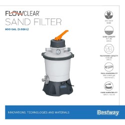 Bestway -Filtro A Sabbia Flowclear Filtraggio Da 3.028 L/h - 58515