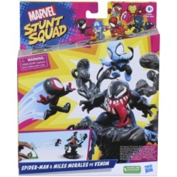 Hasbro Marvel Stunt Squad Villain Knockdown Playset Spider-Man & Miles Morales VS Venom - F7833