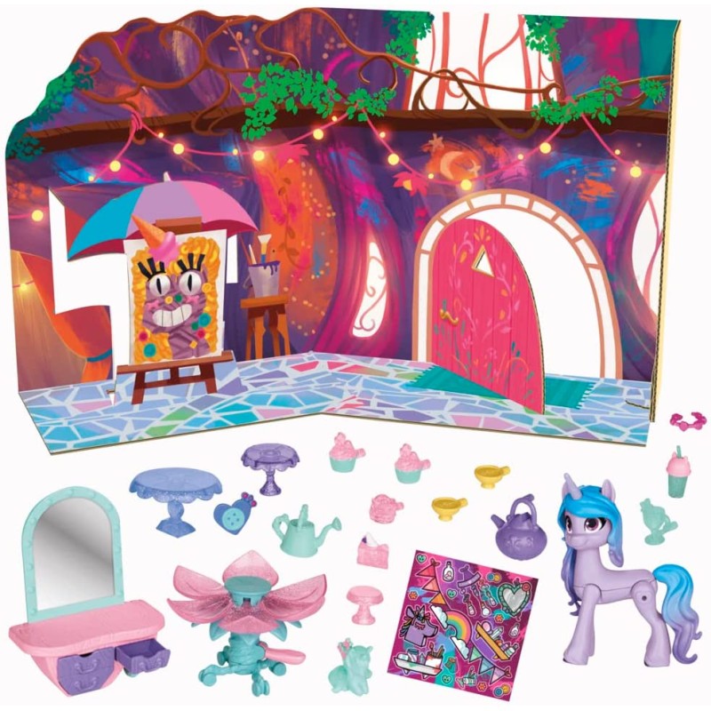 My Little Pony: Lascia il Tuo Segno, Unicorn Tea Party di Izzy Moonbow, pony Zoccolo sul cuore, 20 accessori e scena di gioco - 