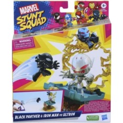 Hasbro Marvel Stunt Squad Villain Knockdown Playset Black Panther & Ironman vs Ultron - F7834