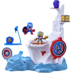 Hasbro Marvel Stunt Squad, Tower Smash, playset con Captain America e Thanos, action figure da 3,5 cm - F7059