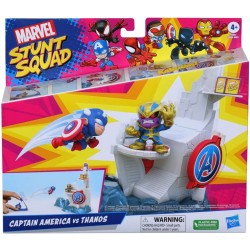 Hasbro Marvel Stunt Squad, Tower Smash, playset con Captain America e Thanos, action figure da 3,5 cm - F7059