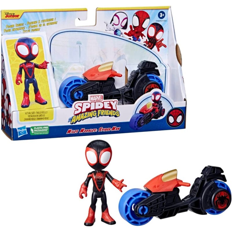 Marvel Spidey e i suoi fantastici amici, Miles Morales Action Figure, Toy Moto - F7460