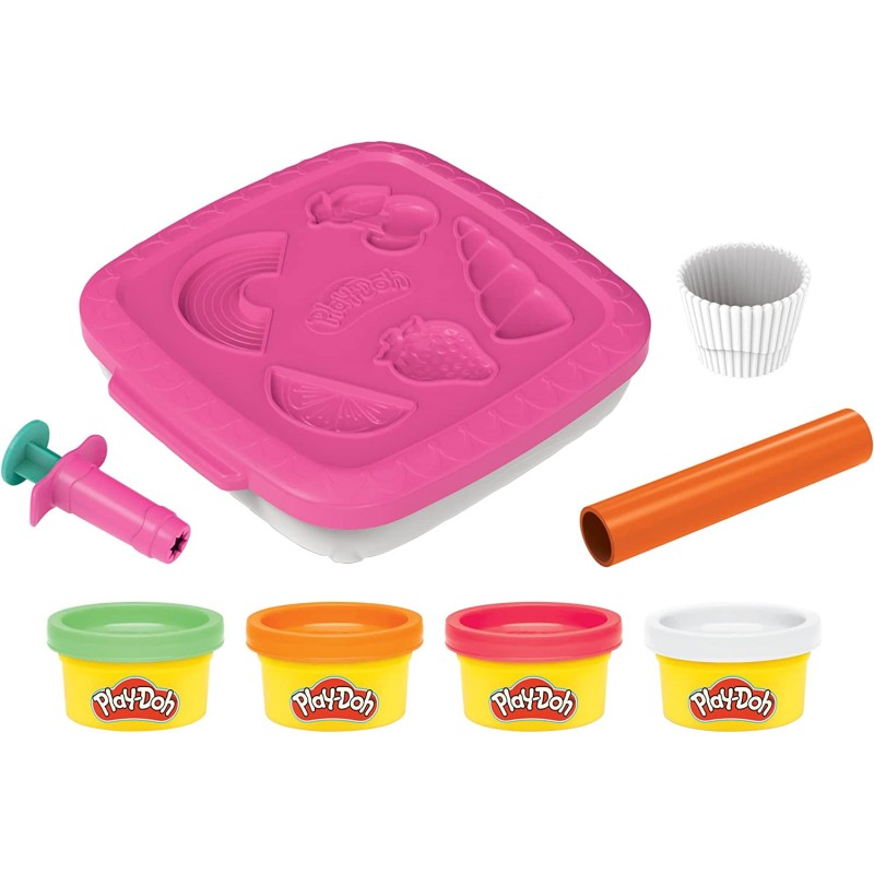 Play-Doh Create  N Go Cupcakes - Set Contenitore, Giocattoli artistici e Artigianali per Bambini - F7527