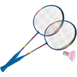 Set Racchette Badminton Rainbow Gioventù Unisex, Multicolore, 59 x 20.5 x 3 cm - 704400006