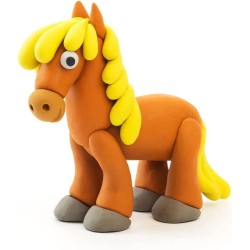 Hey Clay Horse - Pasta modellabile small set Cavallo in confezione piccola da 1 soggetto con 3 colori. Set Horse personaggio cav