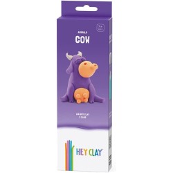 Hey Clay Cow, pasta modellabile small set Mucca. Argilla da Modellare in confezione piccola da 1 soggetto con 3 colori. Set Cow 