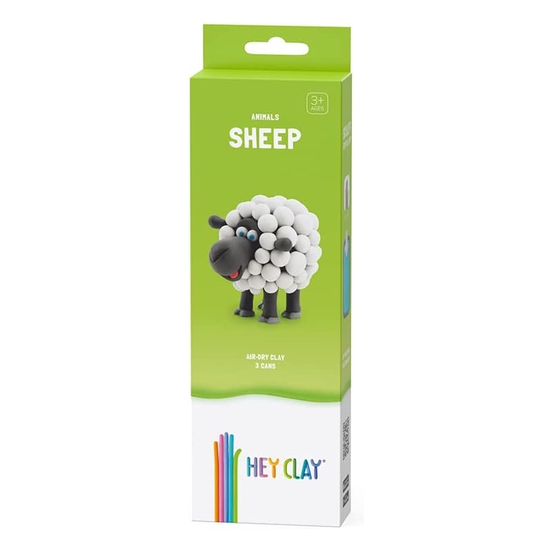 Hey Clay Sheep, pasta modellabile small set Pecora. Argilla da Modellare in confezione piccola da 1 soggetto con 3 colori. Set S
