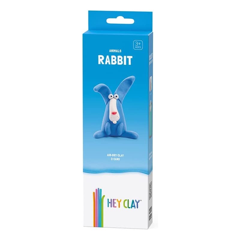 Hey Clay Rabbit, pasta modellabile small set Coniglio. Argilla da Modellare in confezione piccola da 1 soggetto con 3 colori. Se