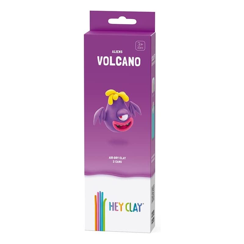 Hey Clay Volcano, pasta modellabile small set. Argilla da Modellare in confezione piccola da 1 soggetto con 3 colori. Set person