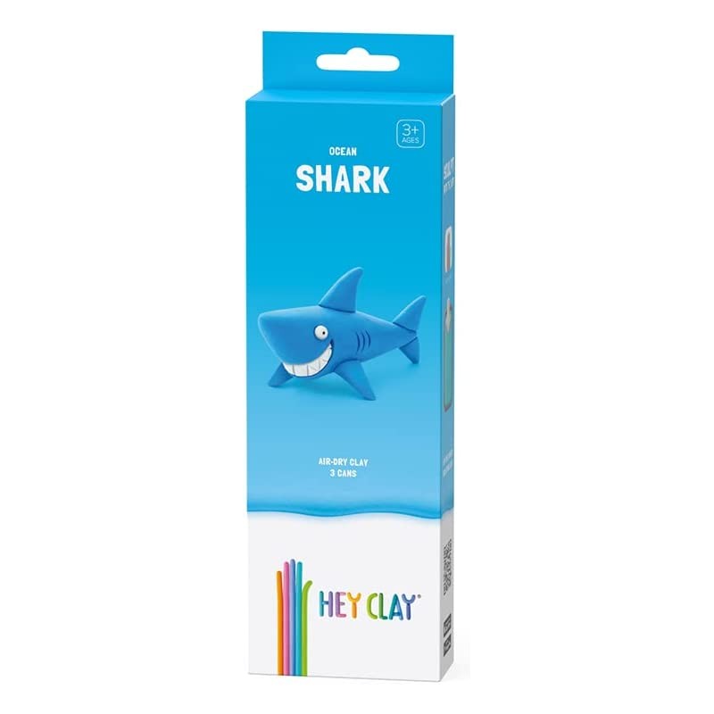 Hey Clay Shark, pasta modellabile small set Squalo. Argilla da Modellare in confezione piccola da 1 soggetto con 3 colori. Set S