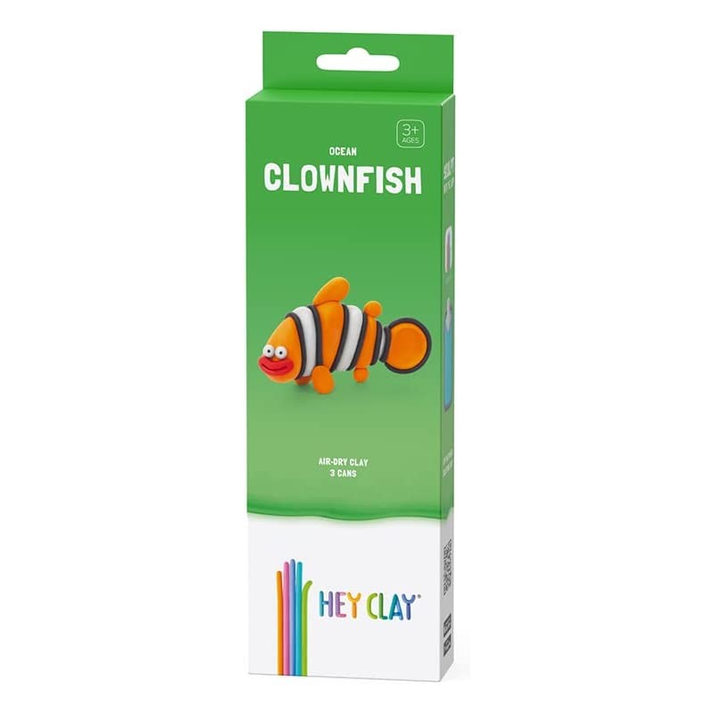 Hey Clay Clownfish, pasta modellabile small set Pesce Pagliaccio. Argilla da Modellare in confezione piccola da 1 soggetto con 3