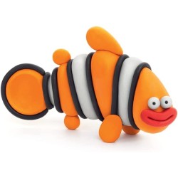 Hey Clay Clownfish, pasta modellabile small set Pesce Pagliaccio. Argilla da Modellare in confezione piccola da 1 soggetto con 3