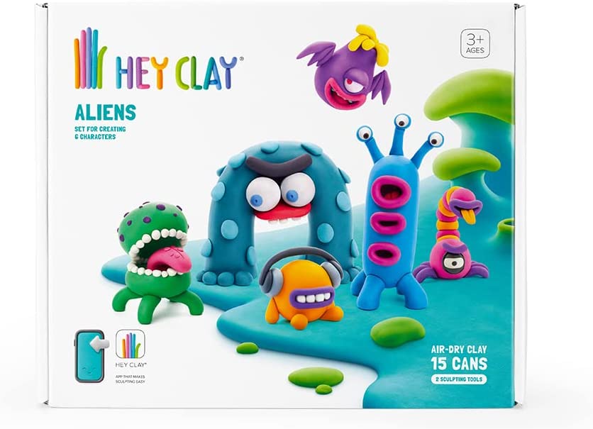 Hey Clay Aliens, pasta modellabile set di base Alieni per Bambini in