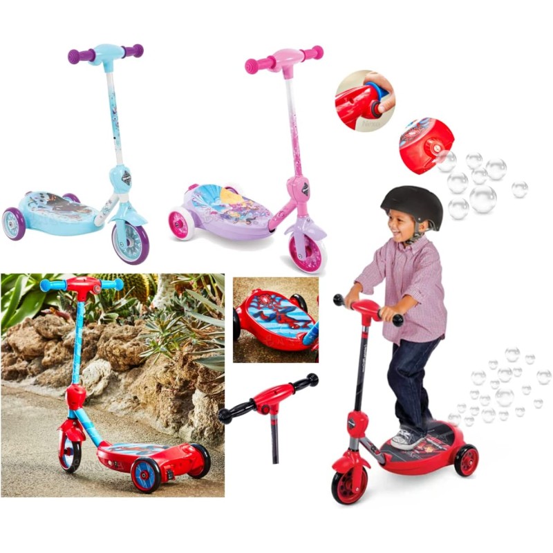Monopattino elettrico per bambini 3 ruote principesse Disney scon bolle di sapone modalità elettrica o a spinta - 707300411