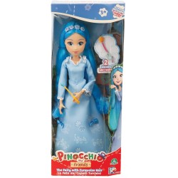 Giochi Preziosi - Pinocchio - Fata Turchina Di 30 Cm Dai Capelli Turchini Lunghi E Glitterati Con Due Bacchette Magiche Incluse 