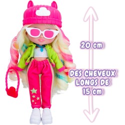 IMC Toys - BFF BY CRY BABIES S2 Hannah | Bambola alla moda da Collezione con Capelli lunghi, Vestitini in tessuto e 9 Accessori 