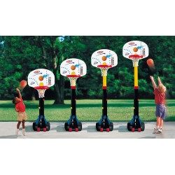 Little Tikes Easy Store - Set da basket con ruote - Divertimento estivo all aperto - Altezza regolabile - Include un pallone