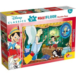 Lisciani Giochi - Puzzle Pinocchio Double Face Maxi Floor 24 Disney Classic - LI86672