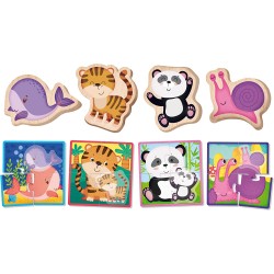 Lisciani Giochi - Montessori Baby Legno Puzzle Animals - LI96848