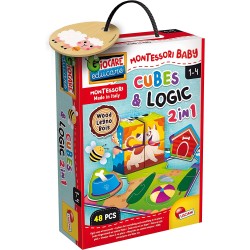 Lisciani Giochi - Montessori Bambino Legno Cubes & Logic - LI96879