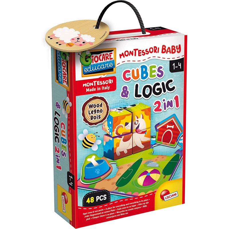 Lisciani Giochi - Montessori Bambino Legno Cubes & Logic - LI96879