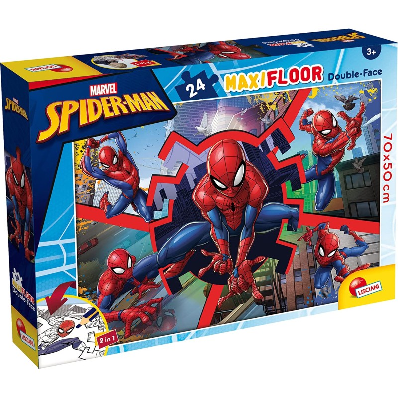 Lisciani Giochi - Marvel Spiderman Puzzle Double Face Maxi Floor 24 - LI99740