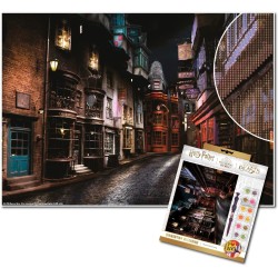 DIAMANTINY Harry Potter - Landscape Diagon Alley - Kit crea il Mosaico, Attività Crystal Art, Diamond Painting, 1 Quadro A4 - NI