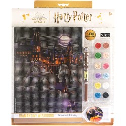 DIAMANTINY Harry Potter - Landscape Boats To Hogwarts - Kit crea il Mosaico, Attività Crystal Art, Diamond Painting, 1 Quadro A4