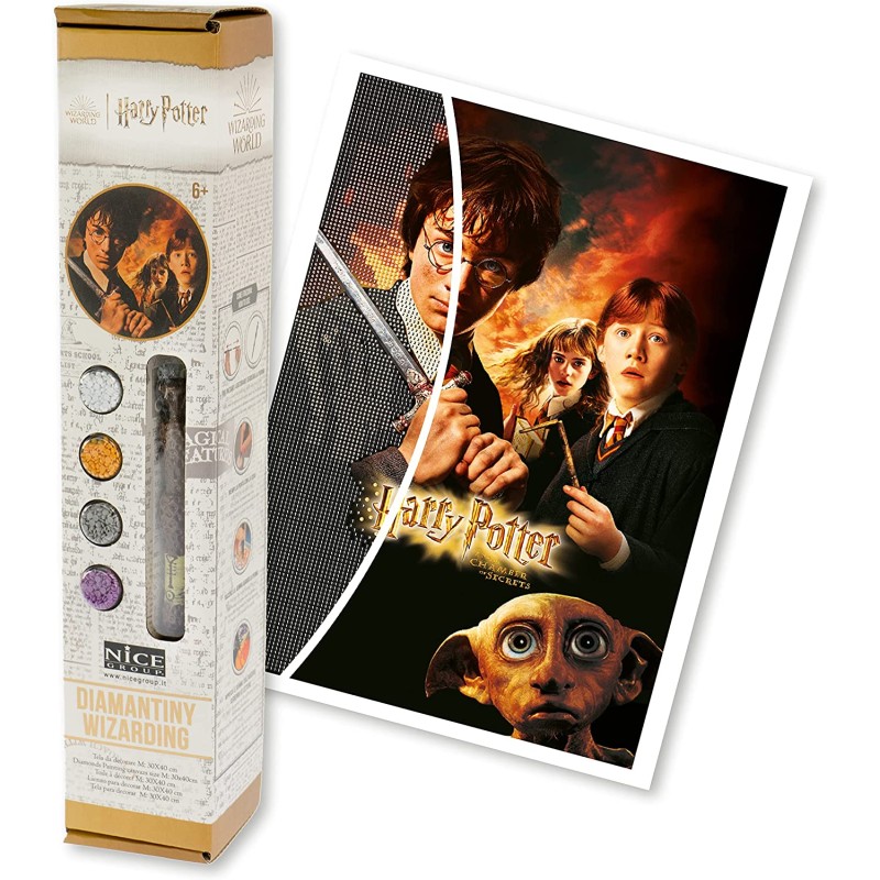 DIAMANTINY Harry Potter – Wizarding Art Medium La Camera dei Segreti – Kit crea il Mosaico, Attività Crystal Art, Diamond Painti