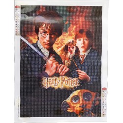 DIAMANTINY Harry Potter – Wizarding Art Medium La Camera dei Segreti – Kit crea il Mosaico, Attività Crystal Art, Diamond Painti