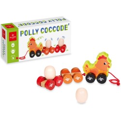 Dal Negro - POLLY COCCODÈ - Gioco trainabile educativo con uova in legno per bambini 18 + mesi per sviluppo motricità bimbo - D0