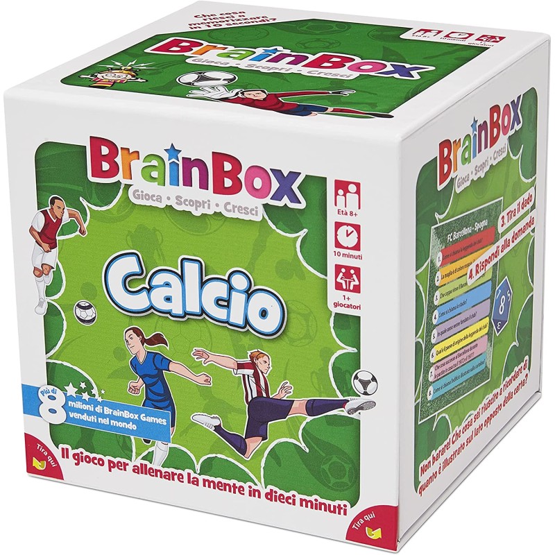 Asmodee - BrainBox: Calcio, Gioco per Imparare e Allenare la Mente, 1+ Giocatori, 8+ Anni, Ed. in Italiano, G1-13909 - AS6802