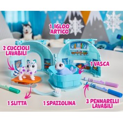 Crayola - Washimals Arctic Adventure - Set attività Colora Lava Ricolora con Cuccioli, Ambientazione Iglù Artico - 74-7477