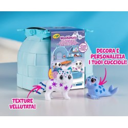 Crayola - Washimals Arctic Adventure - Set attività Colora Lava Ricolora con Cuccioli, Ambientazione Iglù Artico - 74-7477