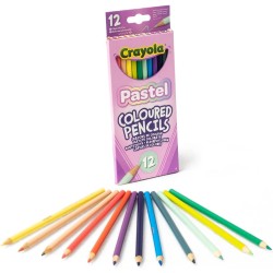 CRAYOLA Pastel, Matite Colorate da Disegno, Confezione da 12 pezzi, per Scuola e Tempo Libero, Colori Assortiti Pastello - CRA68