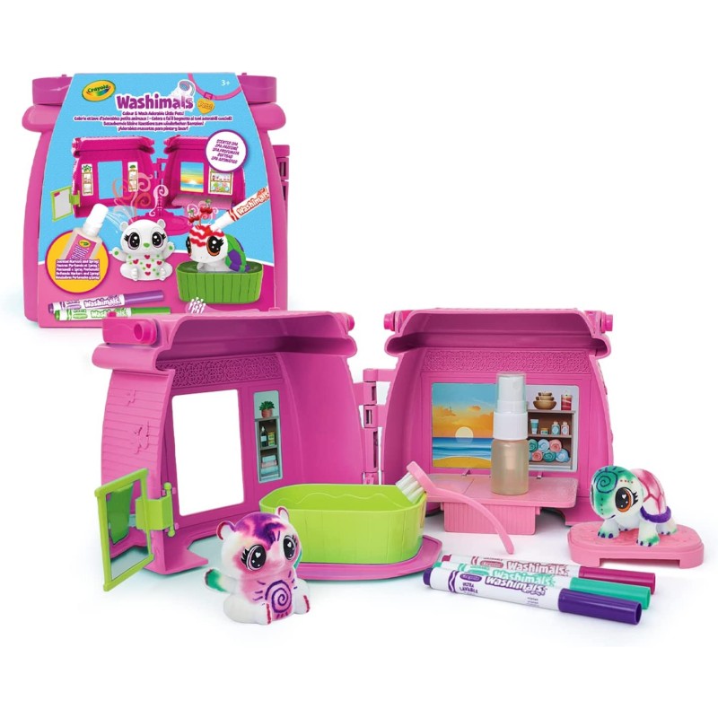 CRAYOLA Washimals Pets - Set attività Colora Lava Ricolora con Cuccioli, Ambientazione Spa Profumata, Ideale da Regalare - CRA74