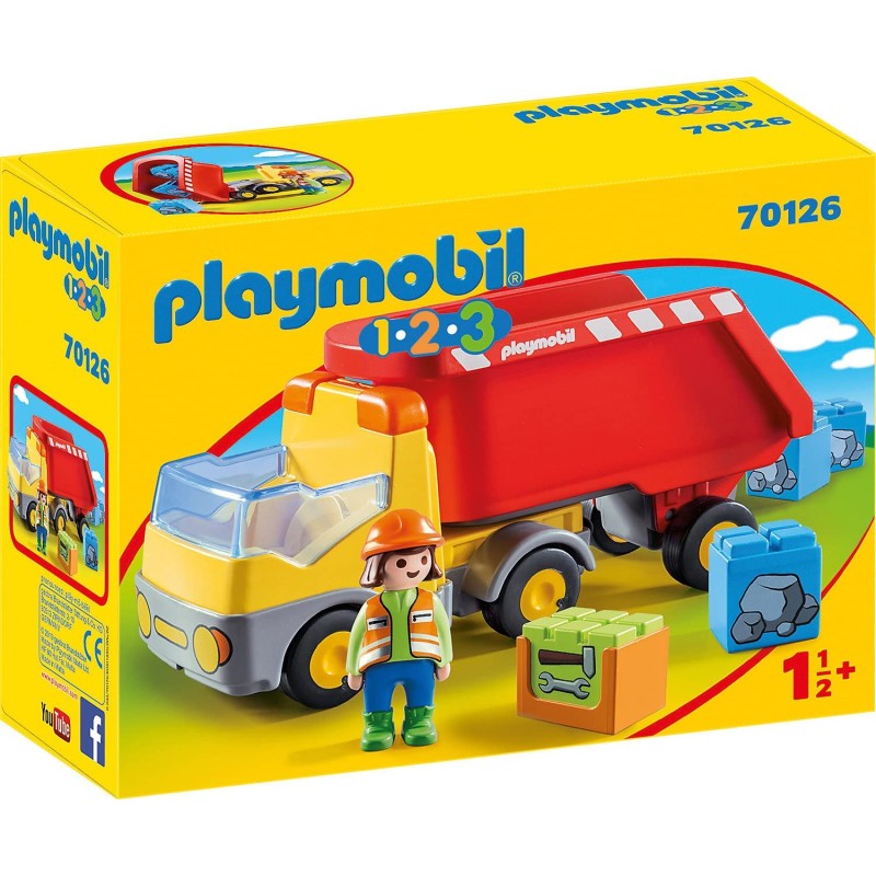 Playmobil 1.2.3 70126 - Camion del Cantiere, dai 18 mesi - PM0126