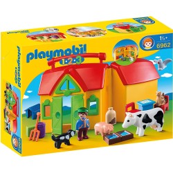 Playmobil - 1.2.3. 6962 Fattoria Portatile Apri e Chiudi