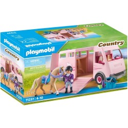 Playmobil - Country 71237 Trasporto Cavalli, per il tuo maneggio o fattoria