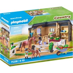 Playmobil - Country 71238 Stalla con Recinto, box per cavalli con paddock annesso, cavallo e puledro per il maneggio