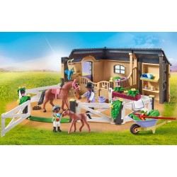 Playmobil - Country 71238 Stalla con Recinto, box per cavalli con paddock annesso, cavallo e puledro per il maneggio