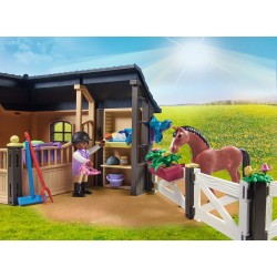 Playmobil - Country 71238 Stalla con Recinto, box per cavalli con paddock annesso, cavallo e puledro per il maneggio