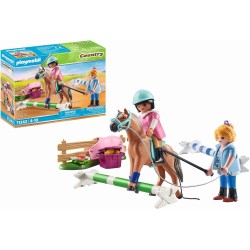 Playmobil - Country 71242 Lezioni di Equitazione, istruttrice di Equitazione e Ostacoli per Il maneggio