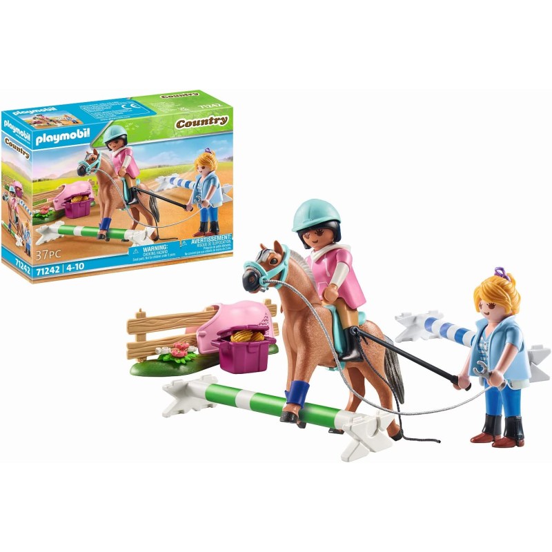 Playmobil - Country 71242 Lezioni di Equitazione, istruttrice di Equitazione e Ostacoli per Il maneggio