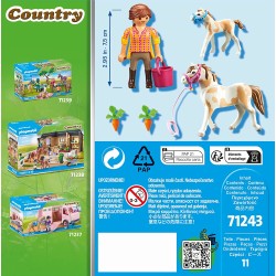 Playmobil - Country 71243 Ragazza con Cavallo e Puledro, Animali per il maneggio e la fattoria