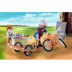 Playmobil - Country 71250 Bottega Agricola aperta 24 ore su 24, bicicletta con rimorchio, negozio di prodotti agricoli biologici