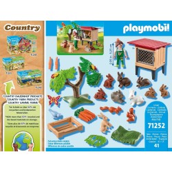 Playmobil - Country 71252 Recinto dei Conigli, Animali per la fattoria biologica, Giocattoli sostenibili